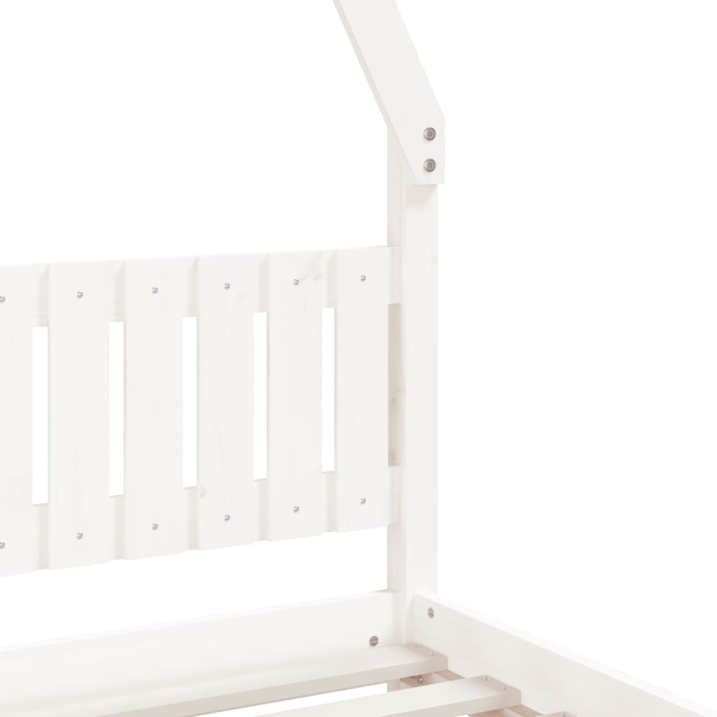 White Solid Pine Kids Bed Frame 90x190 cm - Durable & Stylish