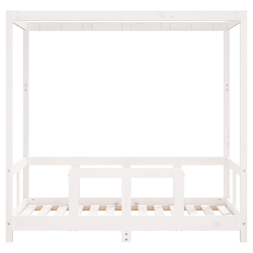 Solid Pine Kids Bed Frame, White 70x140 cm - Charming & Durable