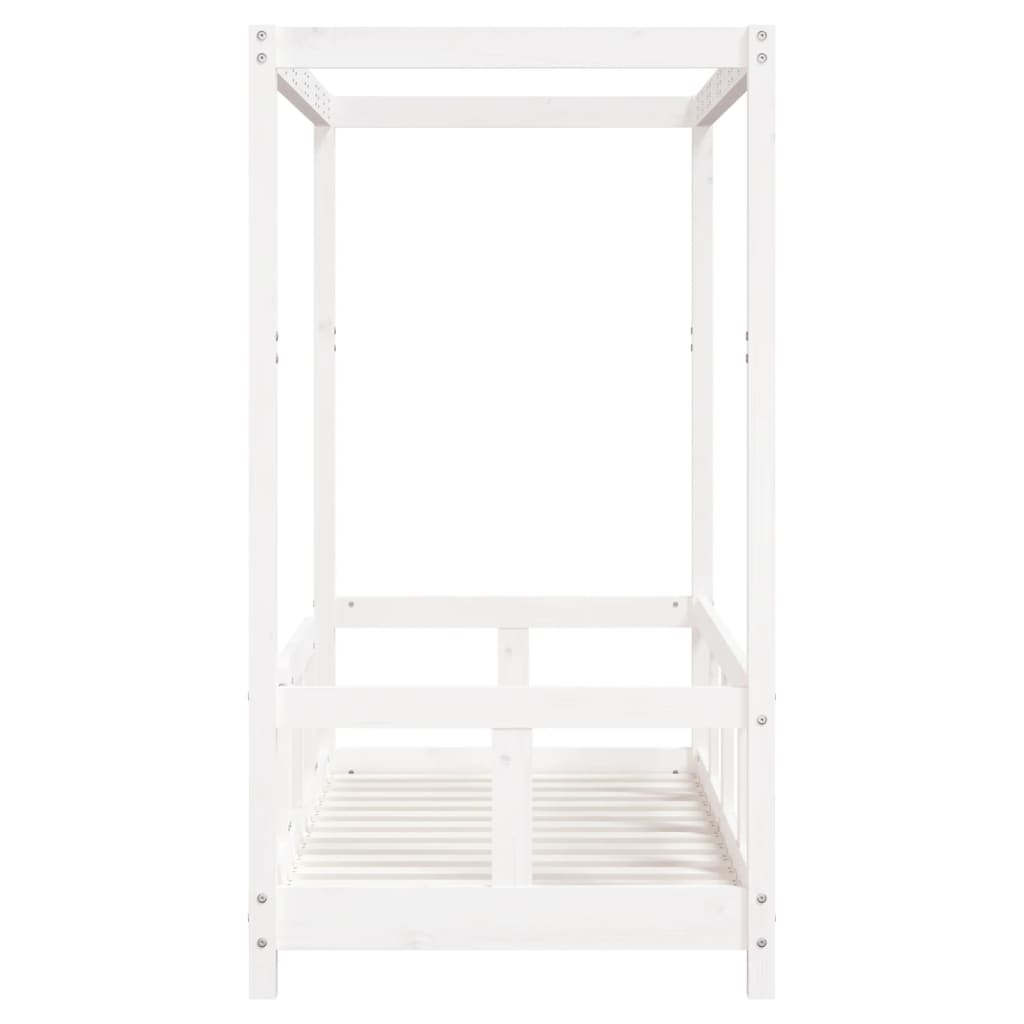 Solid Pine Kids Bed Frame, White 70x140 cm - Charming & Durable