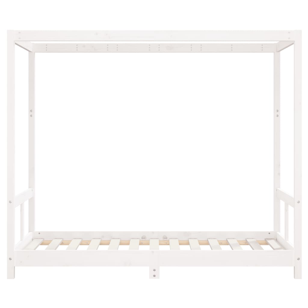 White Solid Pine Kids Bed Frame - 80x160 cm Durable Design