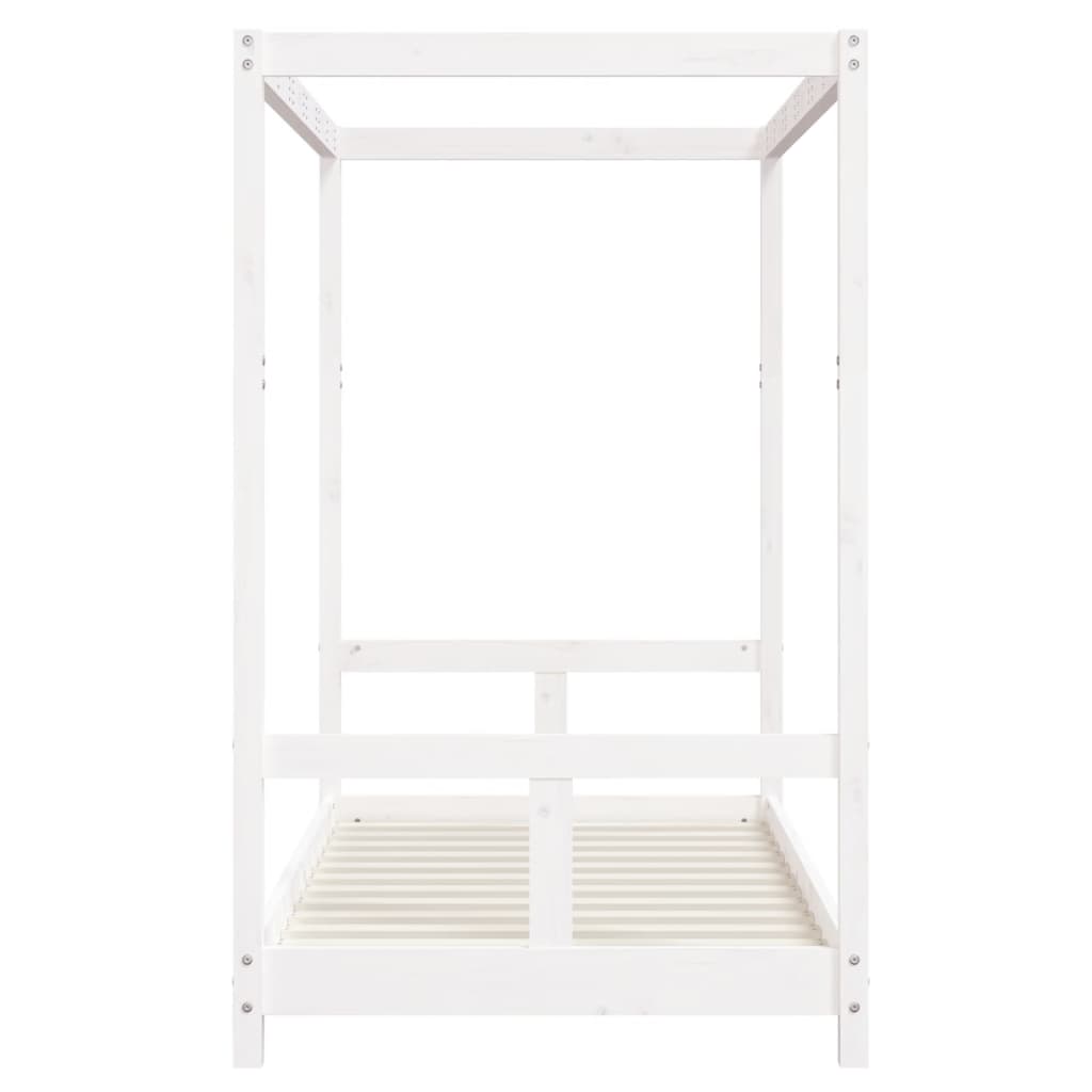 White Solid Pine Kids Bed Frame - 80x160 cm Durable Design