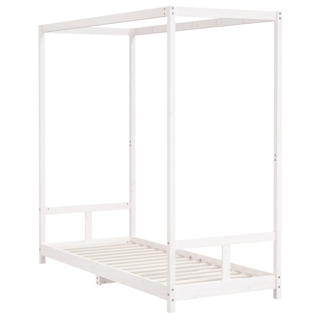 White Solid Pine Kids Bed Frame 80x200 cm - Durable & Stylish