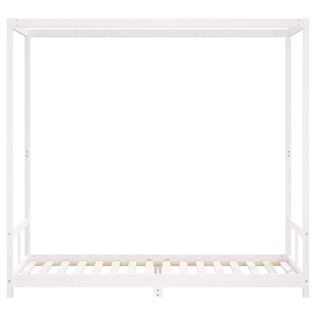 White Solid Pine Kids Bed Frame 80x200 cm - Durable & Stylish