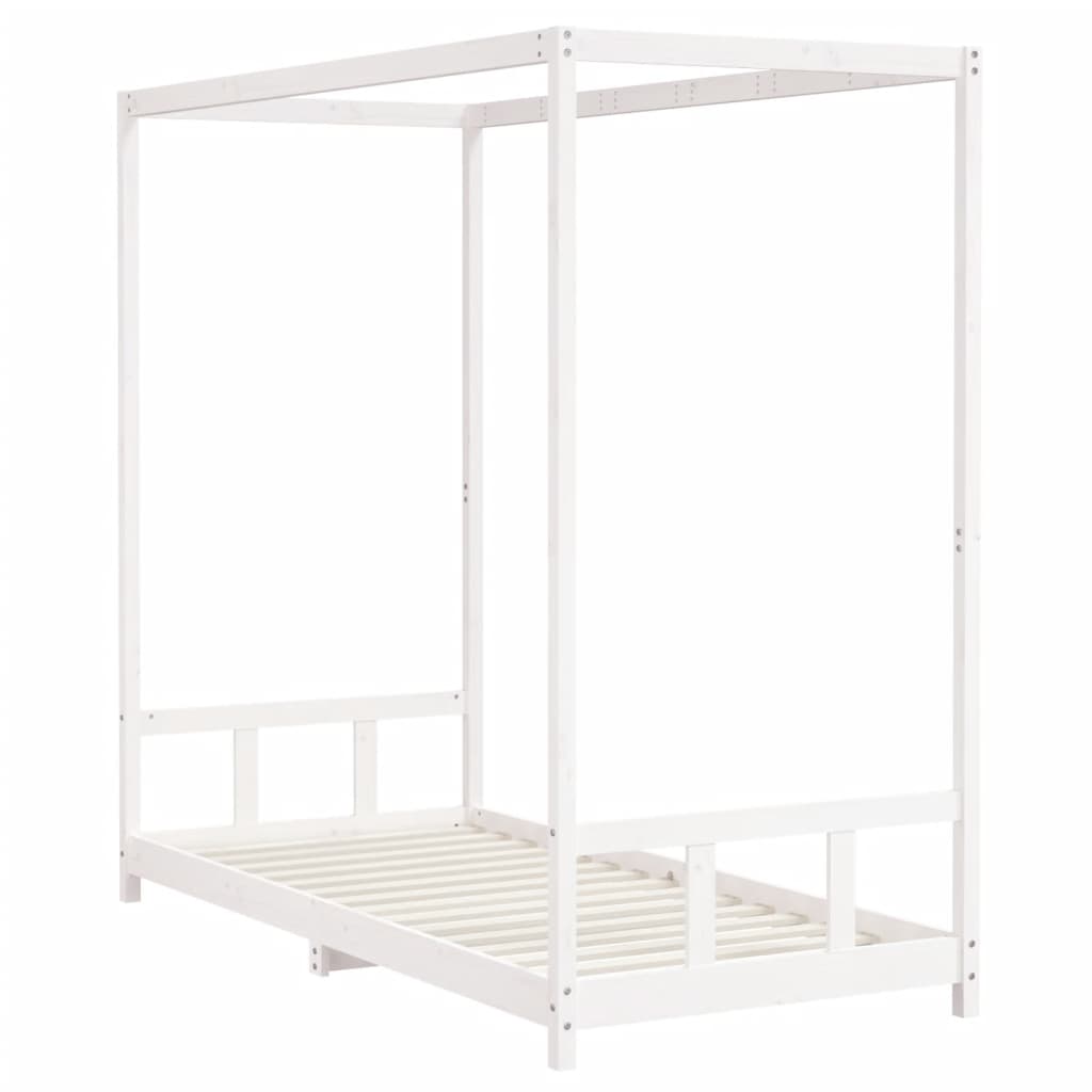 White Solid Pine Kids Bed Frame 90x200 cm - Durable & Stylish