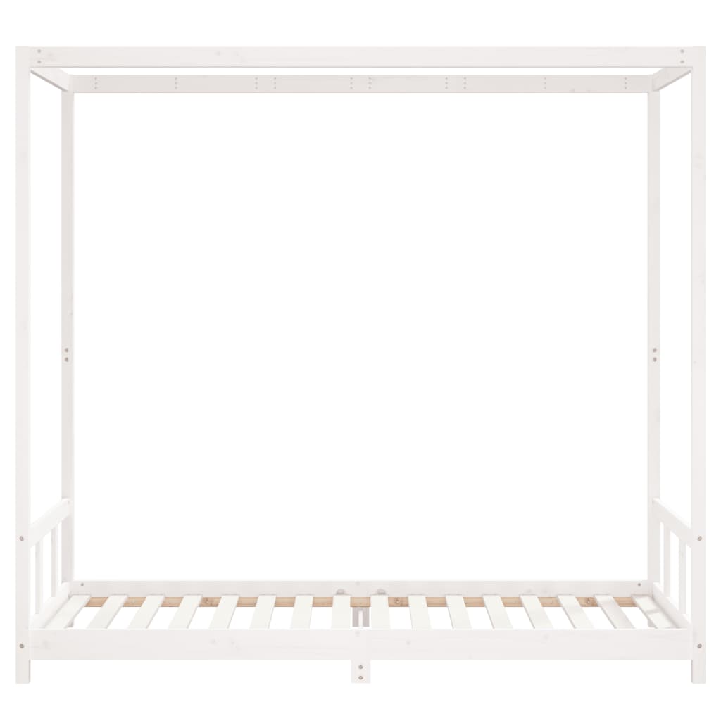 White Solid Pine Kids Bed Frame 90x200 cm - Durable & Stylish