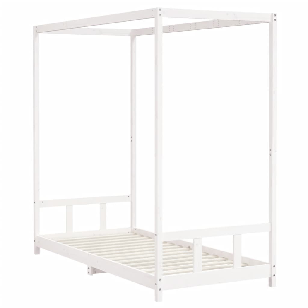 White Solid Pine Kids Bed Frame 90x200 cm - Durable & Stylish