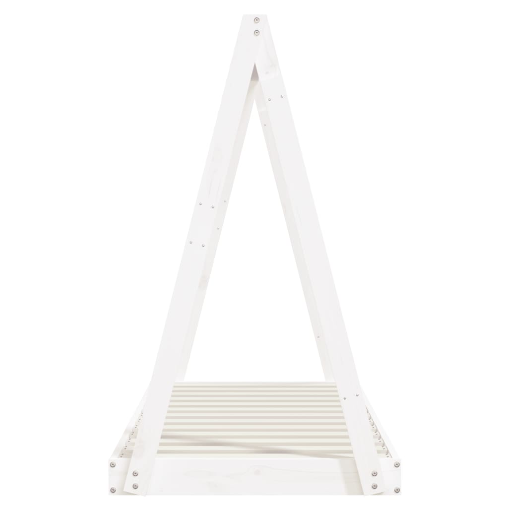 Kids Solid Pine Bed Frame, White 70x140 cm