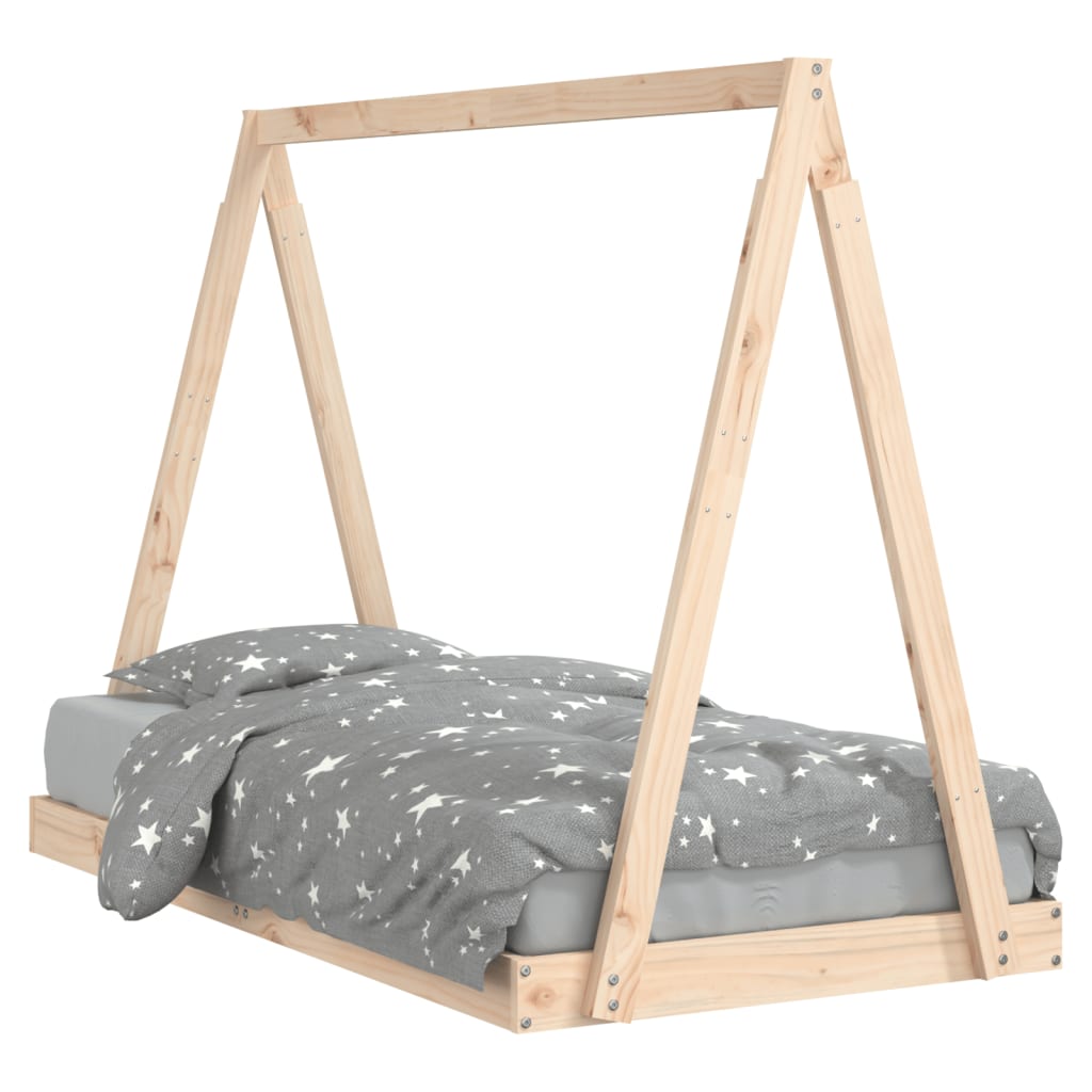 Solid Pine Wood Kids Bed Frame – 80x160 cm Durable Design