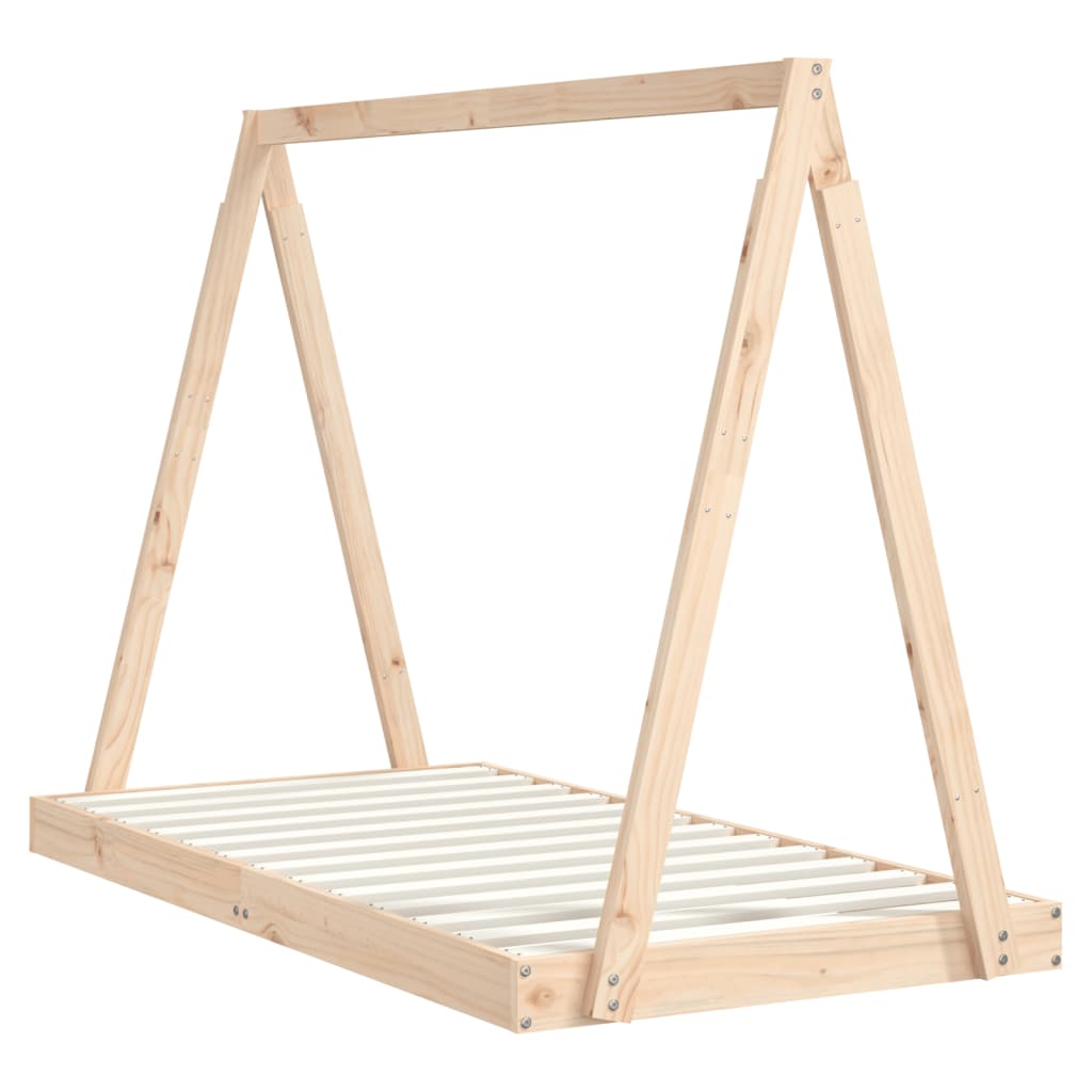 Solid Pine Wood Kids Bed Frame – 80x160 cm Durable Design