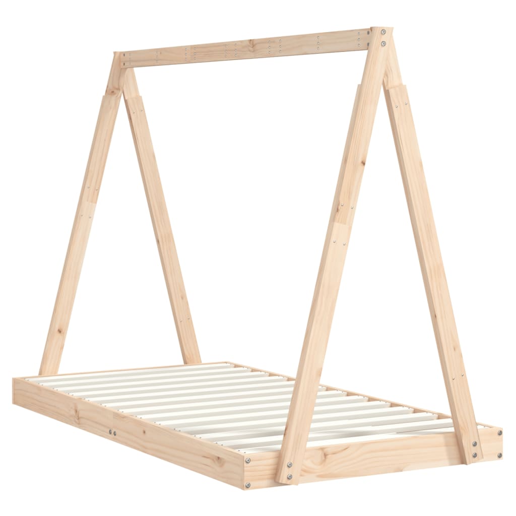 Solid Pine Wood Kids Bed Frame – 80x160 cm Durable Design
