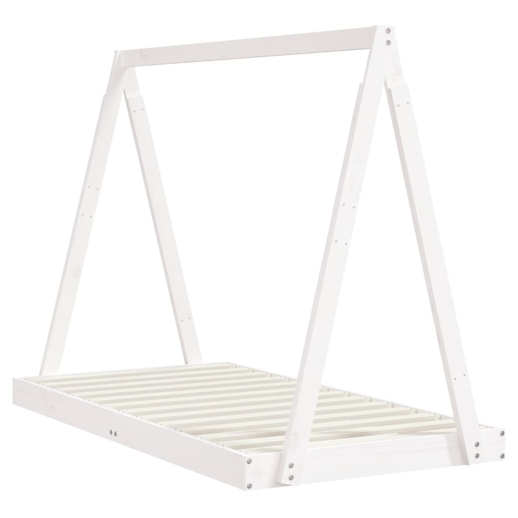 Solid Pine Kids Bed Frame - White, 80x160 cm