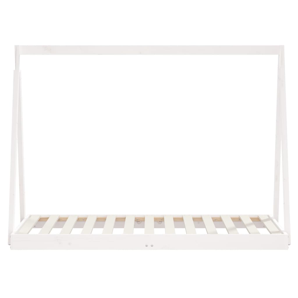 Solid Pine Kids Bed Frame - White, 80x160 cm