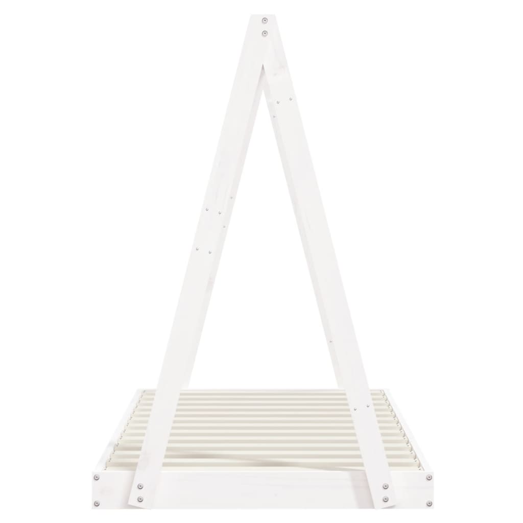 Solid Pine Kids Bed Frame - White, 80x160 cm