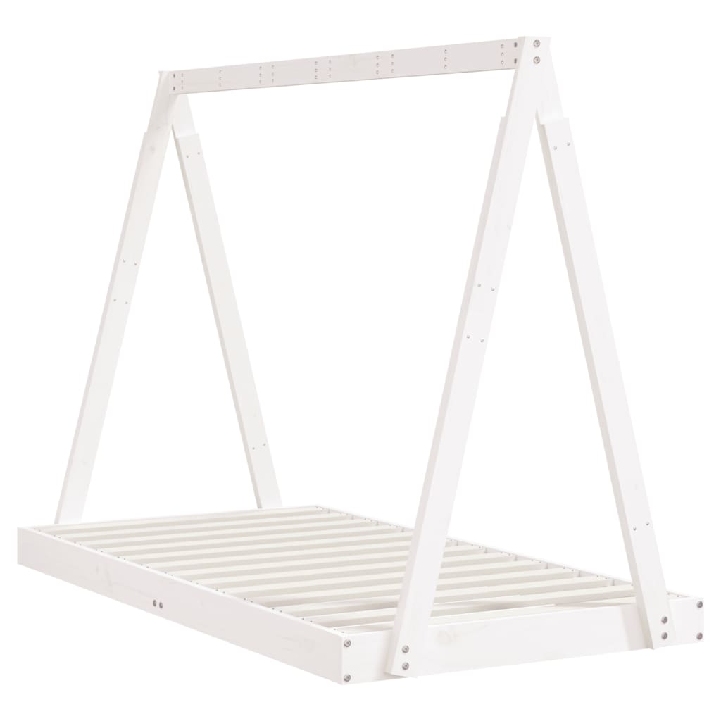 Solid Pine Kids Bed Frame - White, 80x160 cm