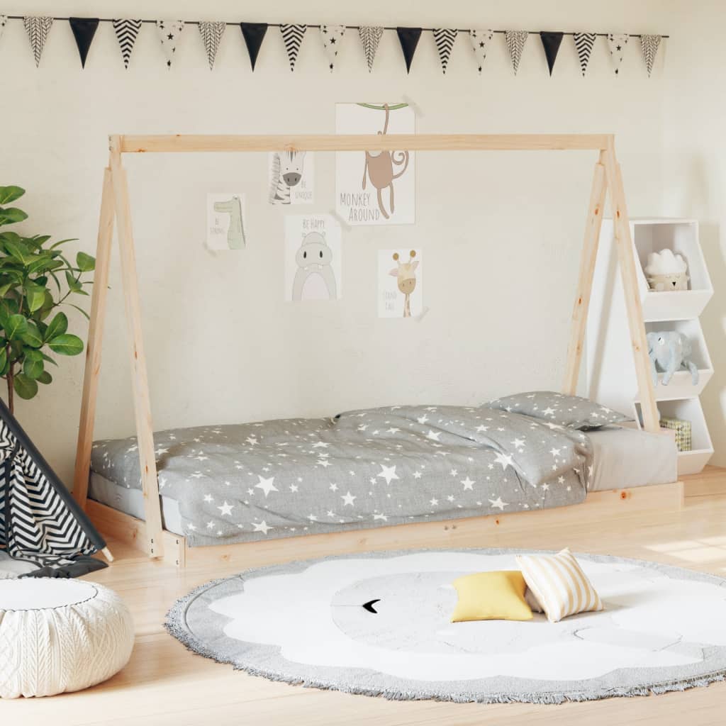Solid Pine Wood Kids Bed Frame 90x190 cm - Sturdy & Stylish