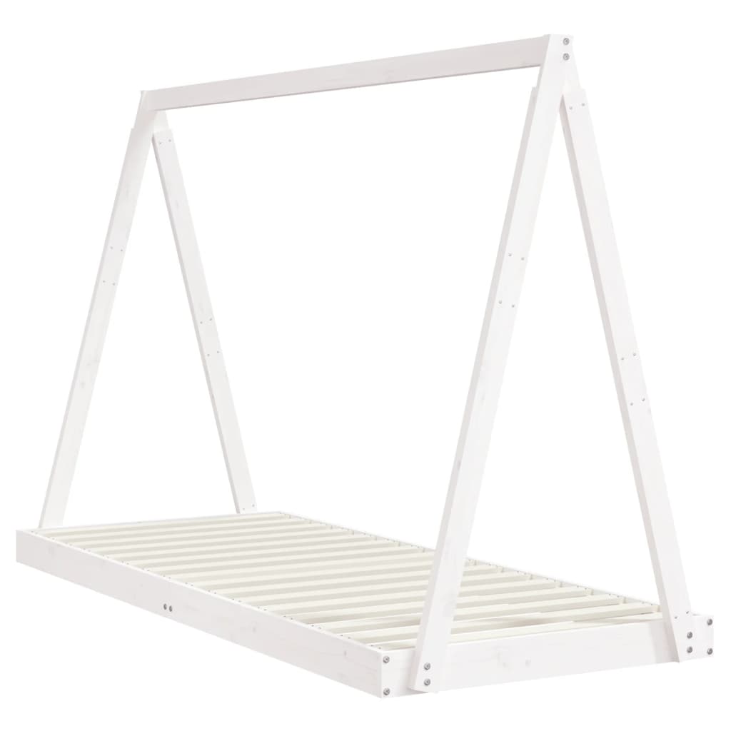 Solid Pine Kids Bed Frame - White, 80x200 cm