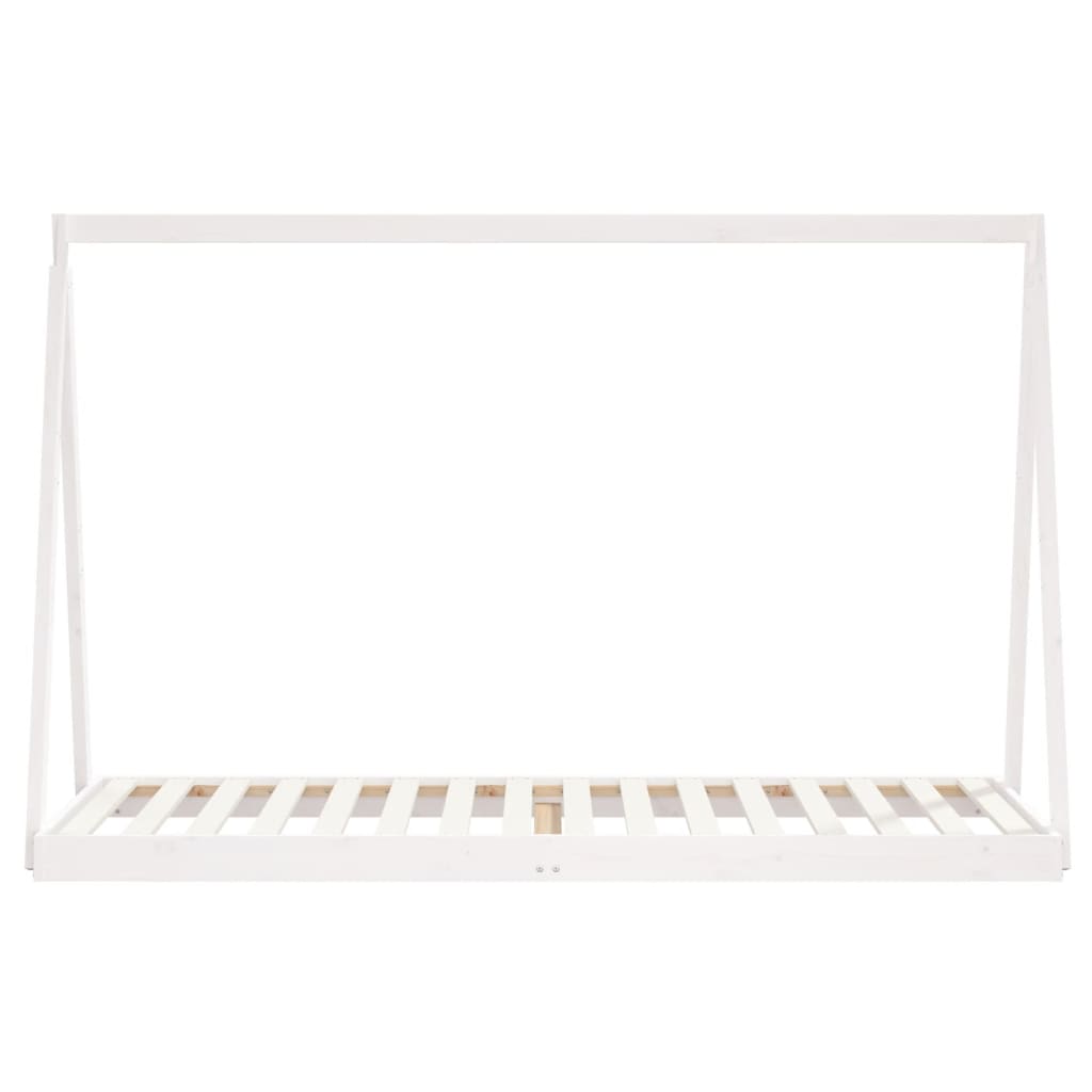 Solid Pine Kids Bed Frame - White, 80x200 cm