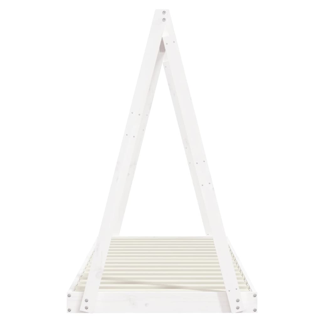 Solid Pine Kids Bed Frame - White, 80x200 cm