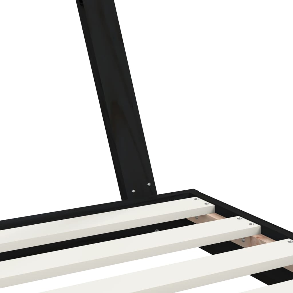 Solid Pine Kids Bed Frame - Black 80x200 cm