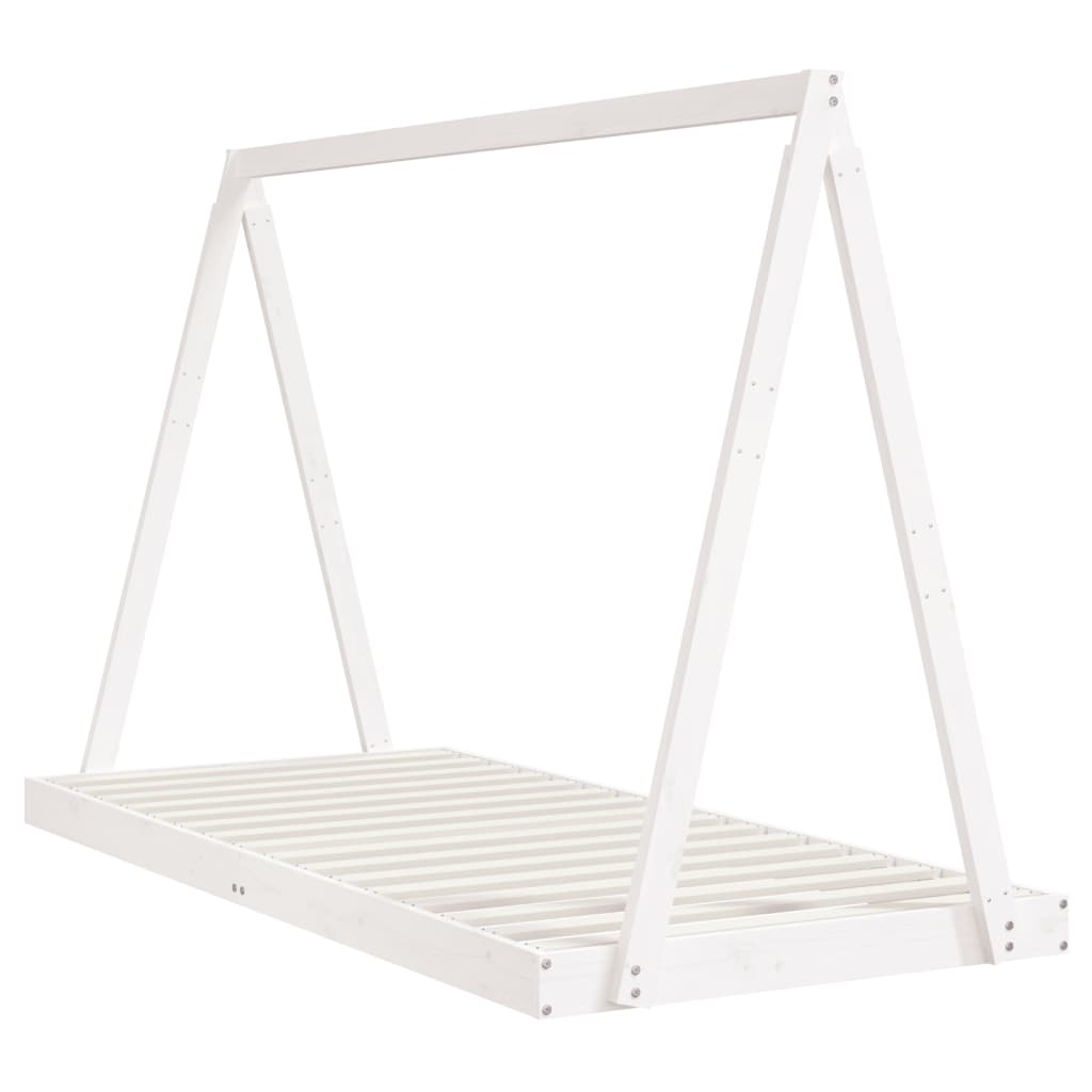 White Solid Pine Kids Bed Frame 90x200 cm - Durable & Stylish