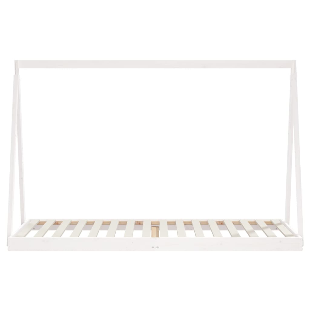 White Solid Pine Kids Bed Frame 90x200 cm - Durable & Stylish