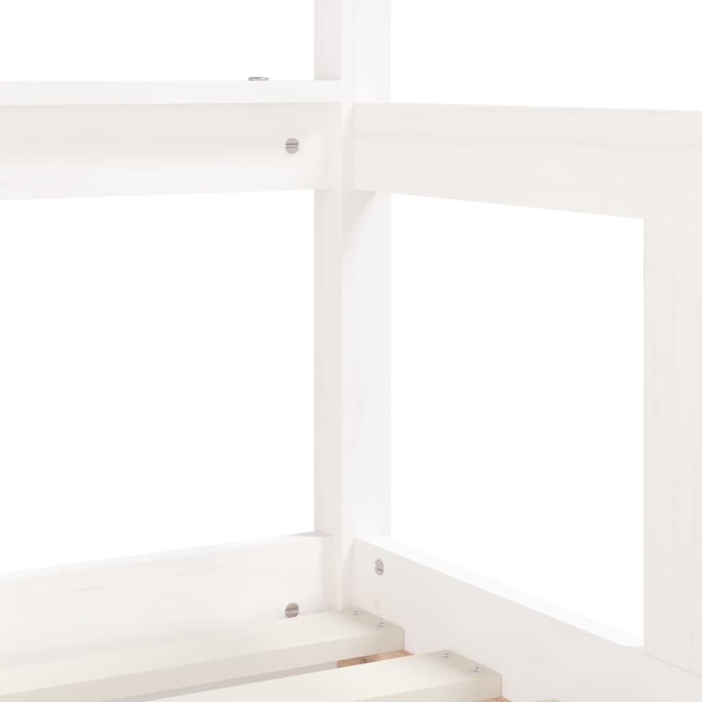 White Solid Pine Kids Bed Frame with Drawers 70x140 cm