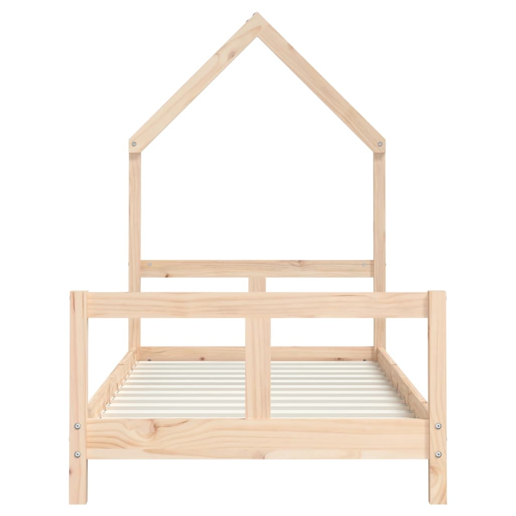 Solid Pine Kids Bed Frame 80x160 cm - Natural Wood Finish