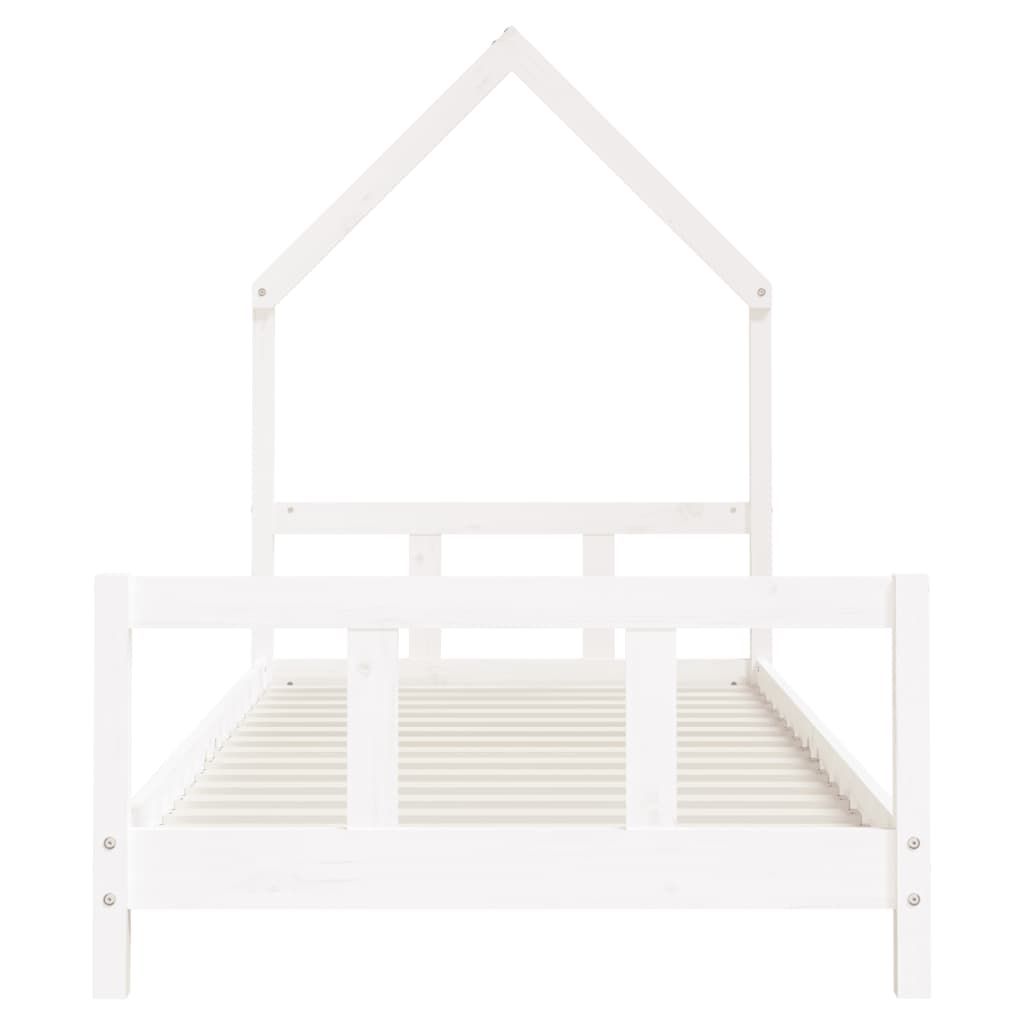 White Solid Pine Kids Bed Frame 90x190 cm - Durable & Stylish