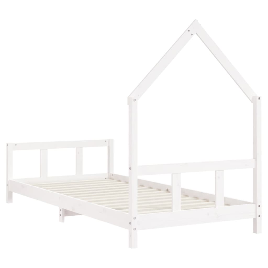 Solid Pine Kids Bed Frame, White 90x200 cm - Durable & Stylish
