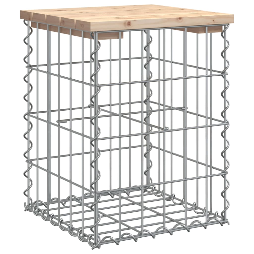 Solid Pine Wood Garden Bench Gabion 33x31x42 cm