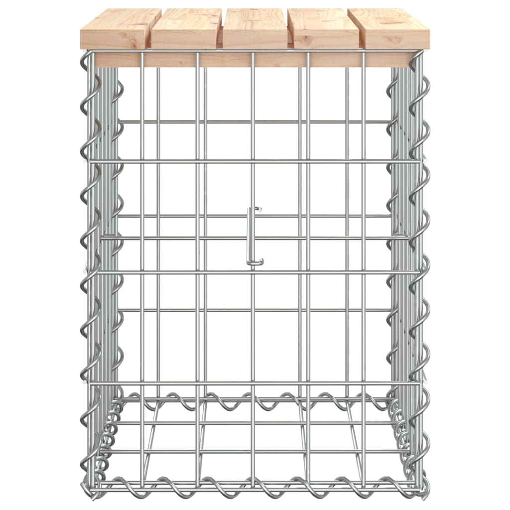 Solid Pine Wood Garden Bench Gabion 33x31x42 cm