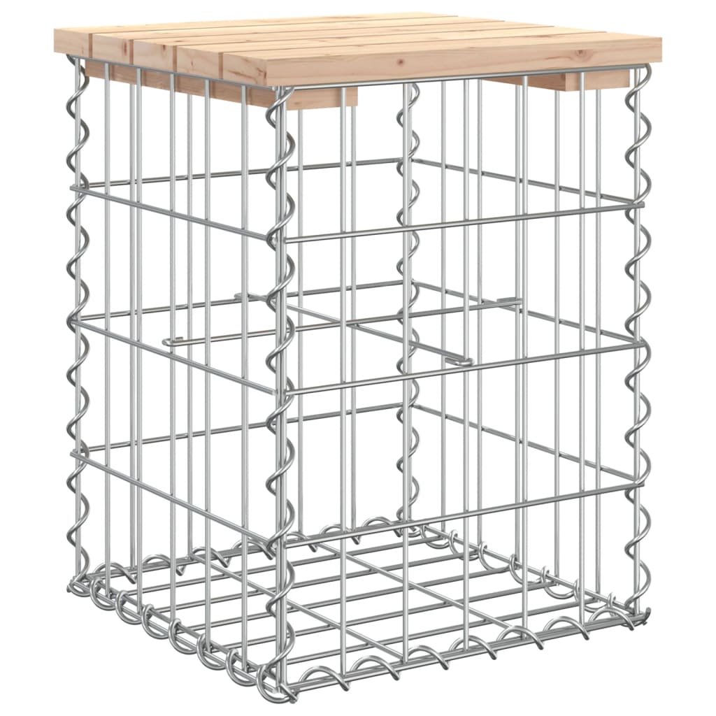 Solid Pine Wood Garden Bench Gabion 33x31x42 cm