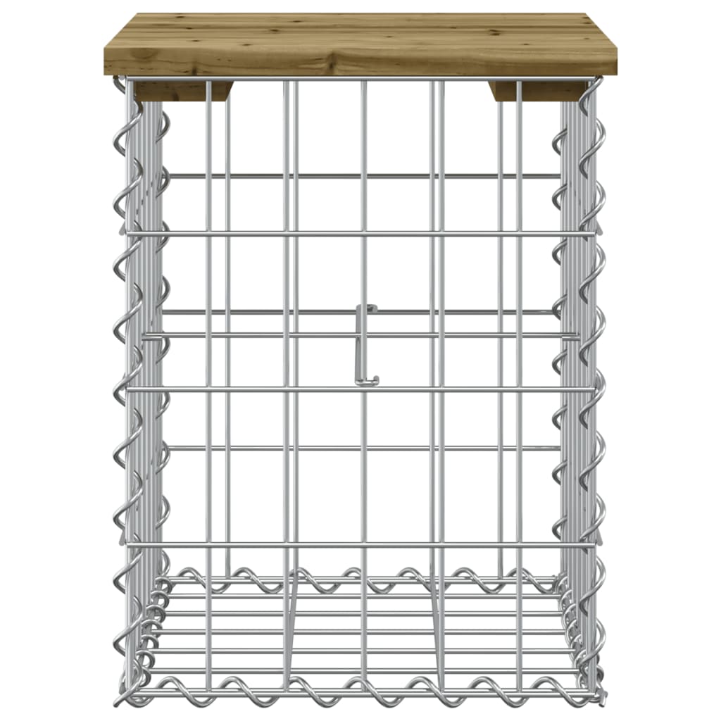 Impregnated Wood Pine Garden Bench with Gabion Design, 33x31x42 cm