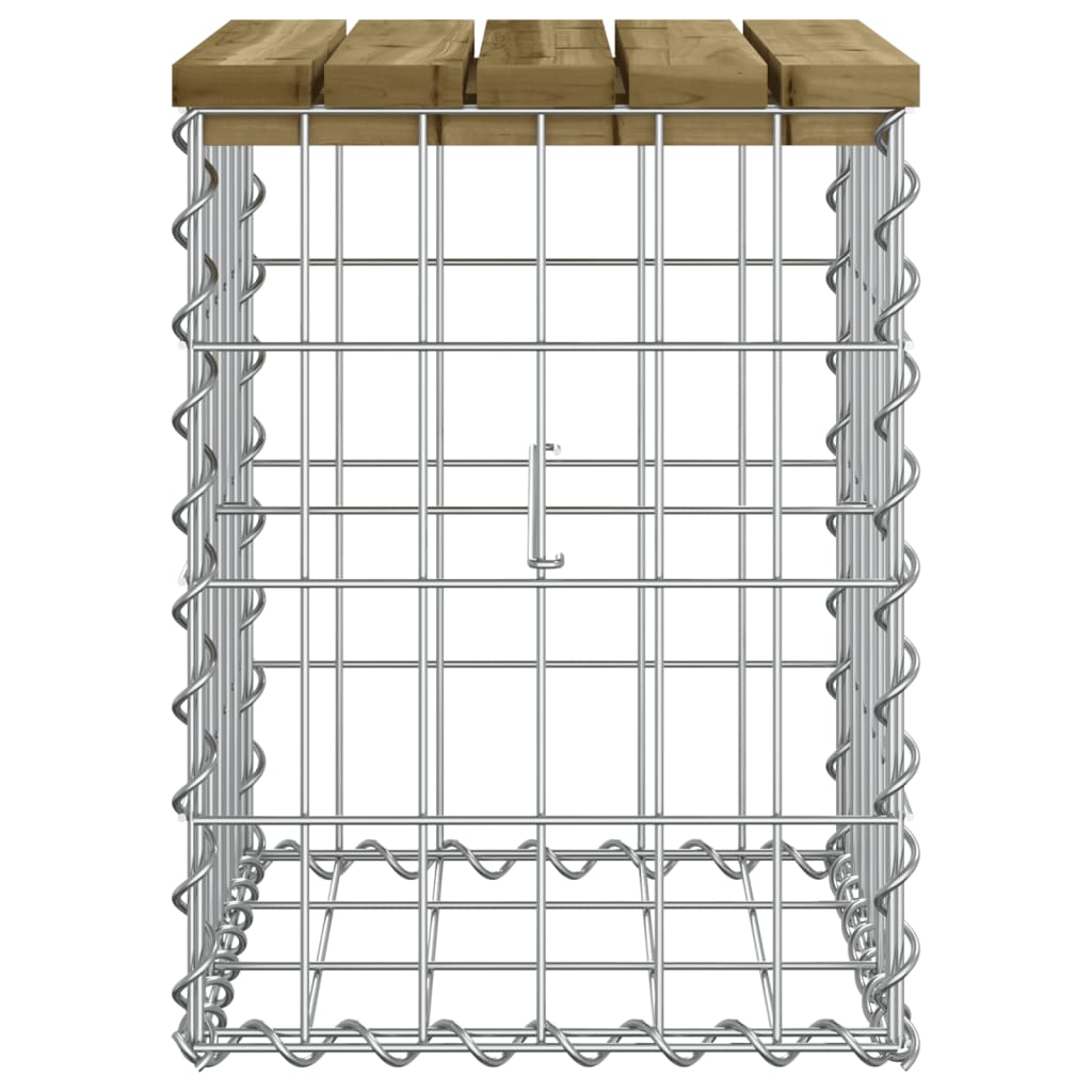 Impregnated Wood Pine Garden Bench with Gabion Design, 33x31x42 cm