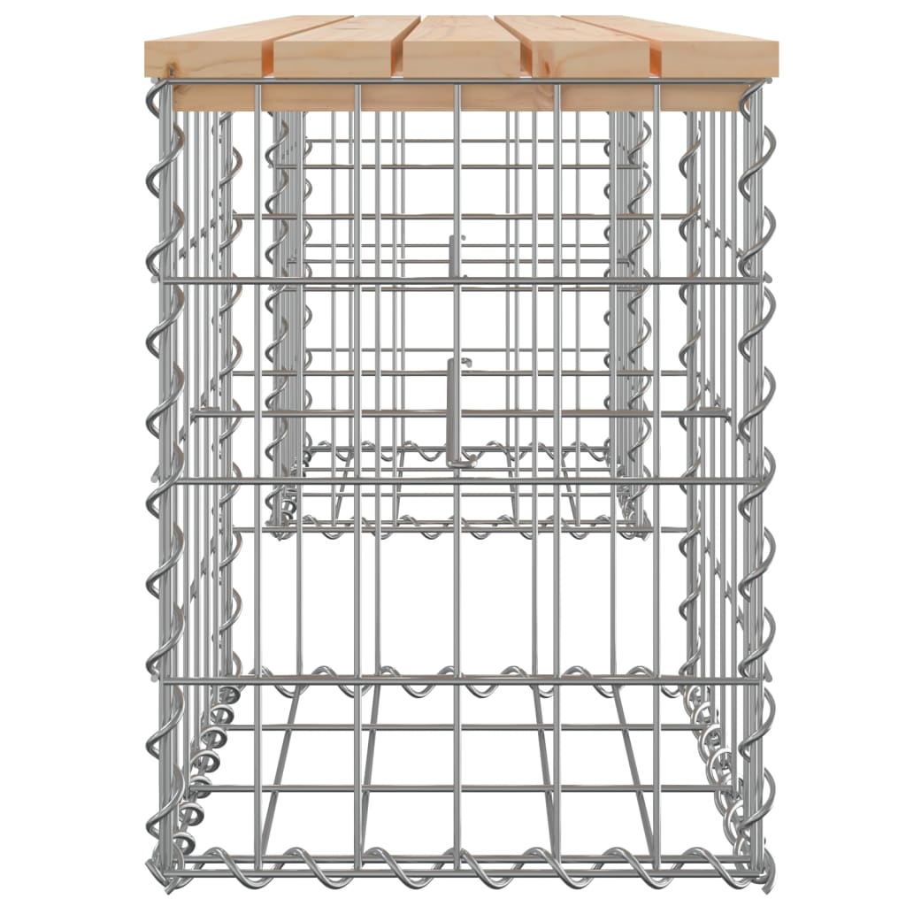 Solid Wood Pine Garden Bench Gabion, 103x31x42 cm