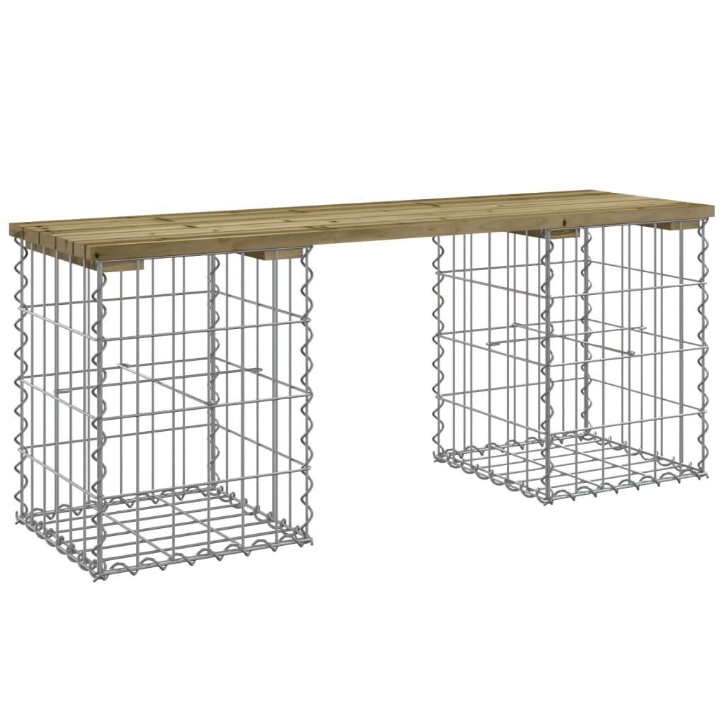 Garden Bench Gabion Pine Wood 103x31x42cm - Stylish & Durable Design