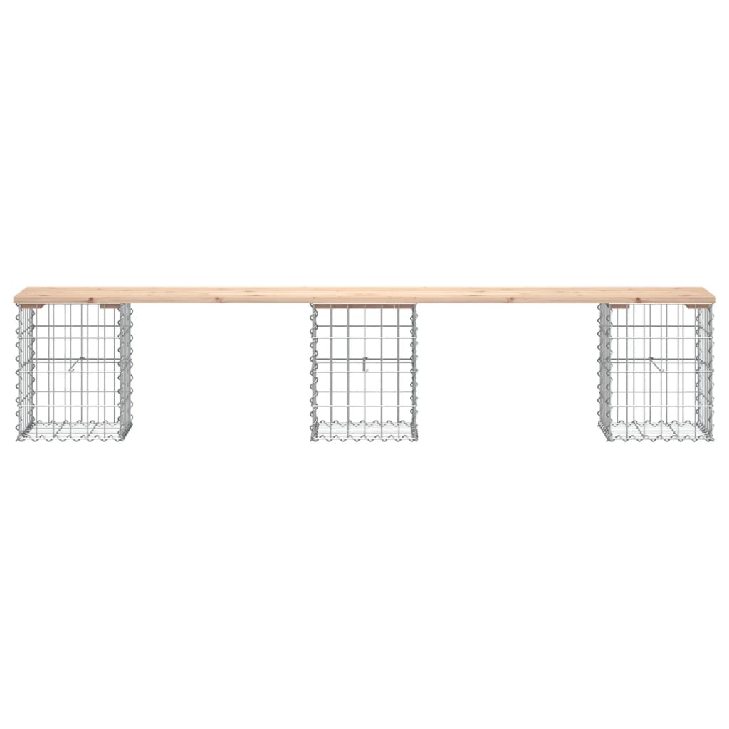 Solid Pine Garden Bench with Gabion Design, 203x31x42 cm