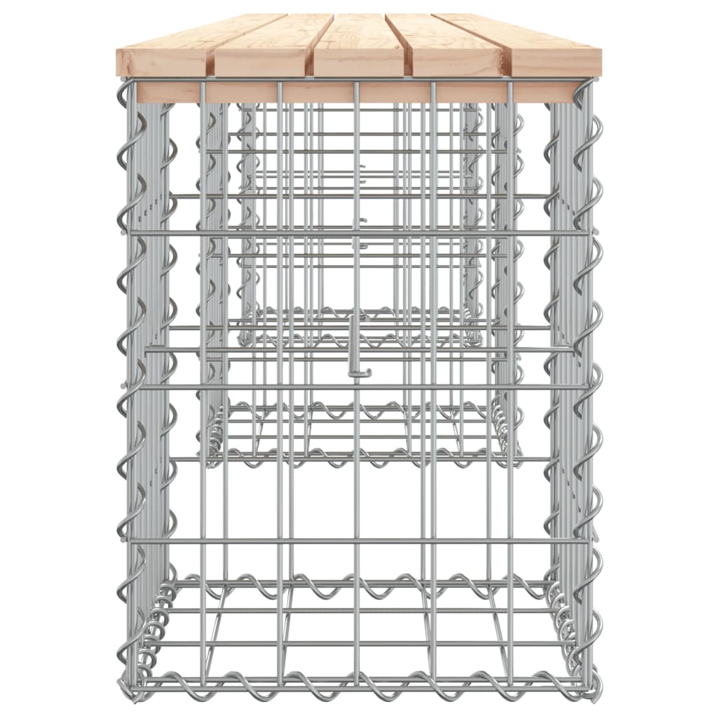 Solid Pine Garden Bench with Gabion Design, 203x31x42 cm