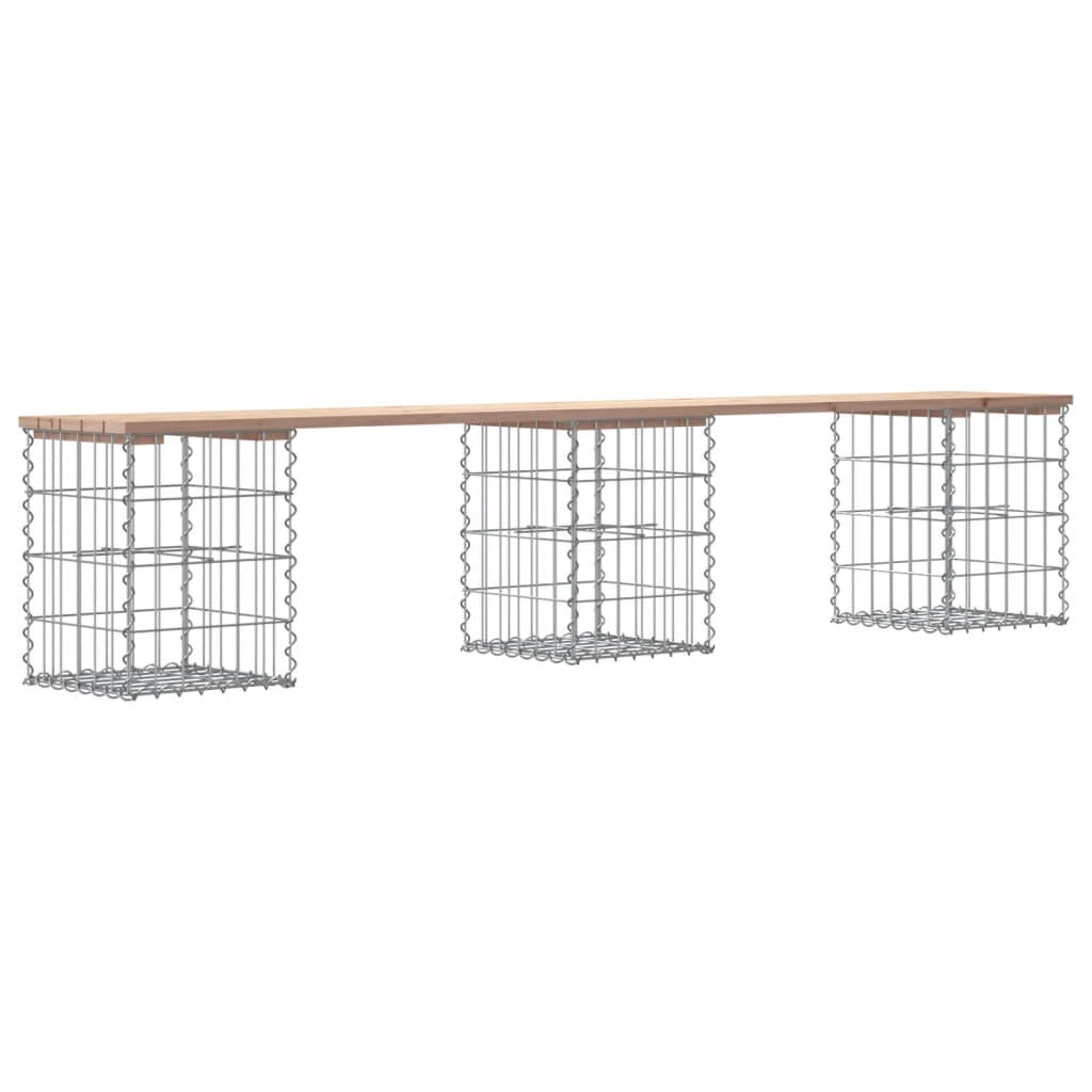 Solid Pine Garden Bench with Gabion Design, 203x31x42 cm