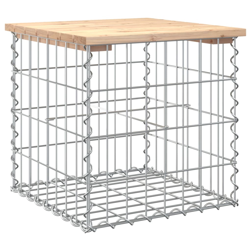 Gabion Garden Bench 43x44x42 cm Solid Pine Wood Design
