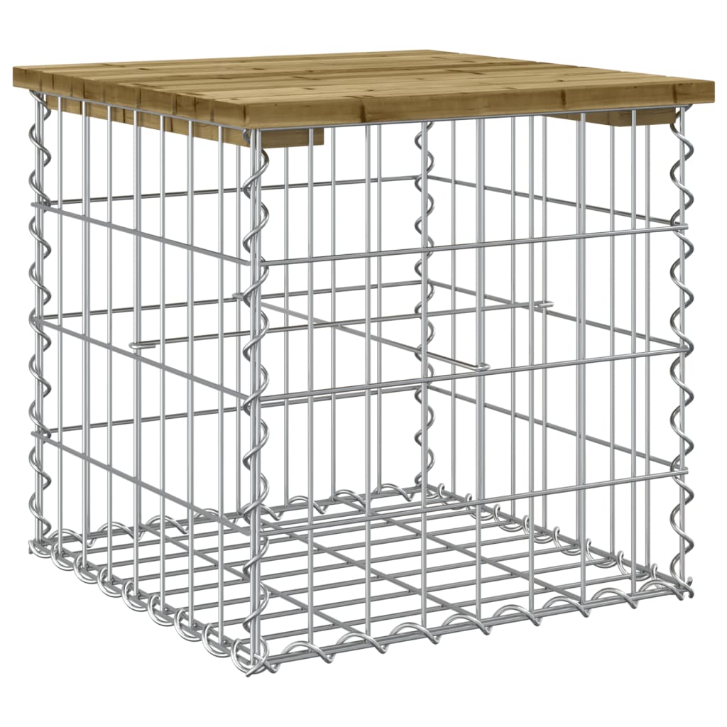 Gabion Garden Bench - Impregnated Pine Wood 43x44x42 cm