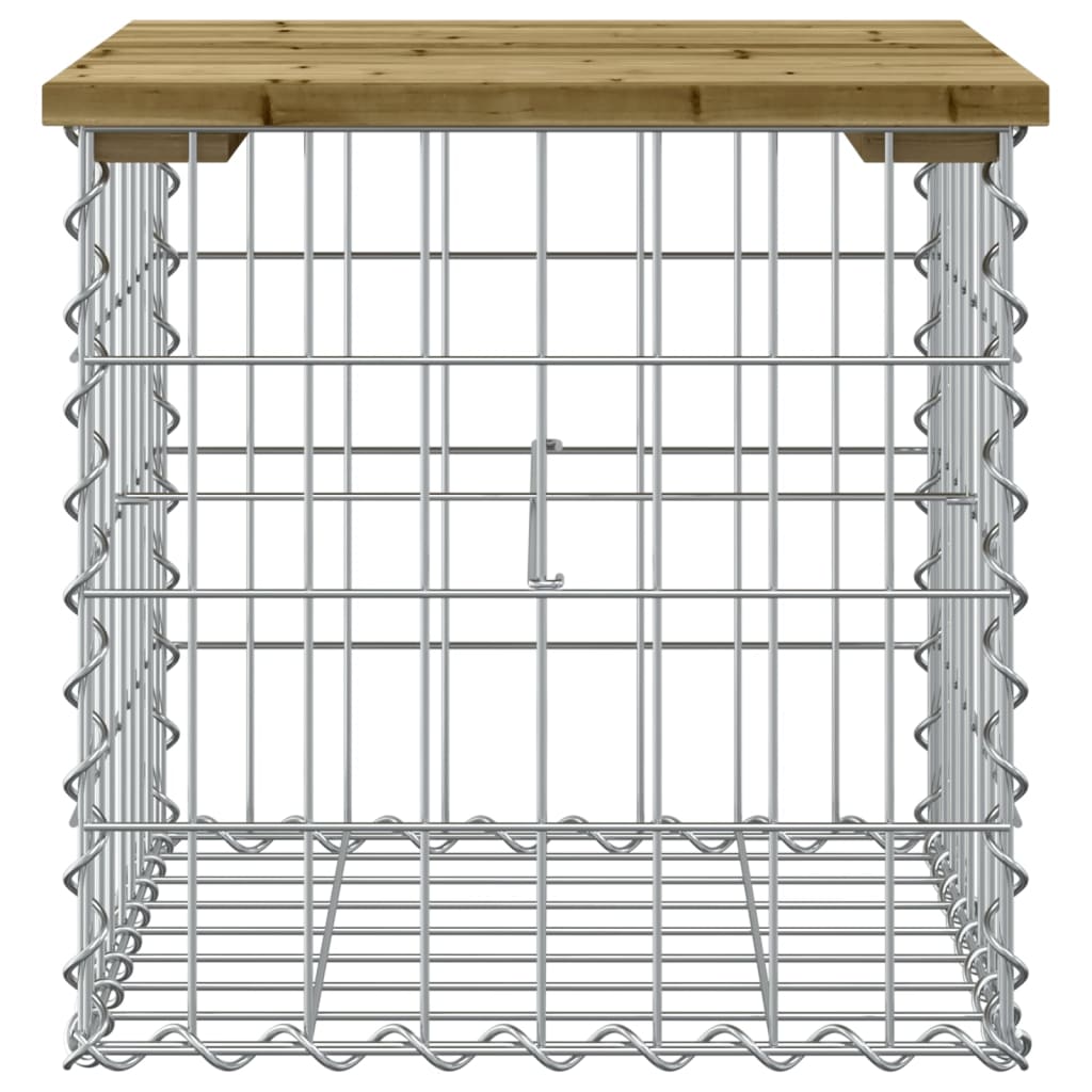 Gabion Garden Bench - Impregnated Pine Wood 43x44x42 cm