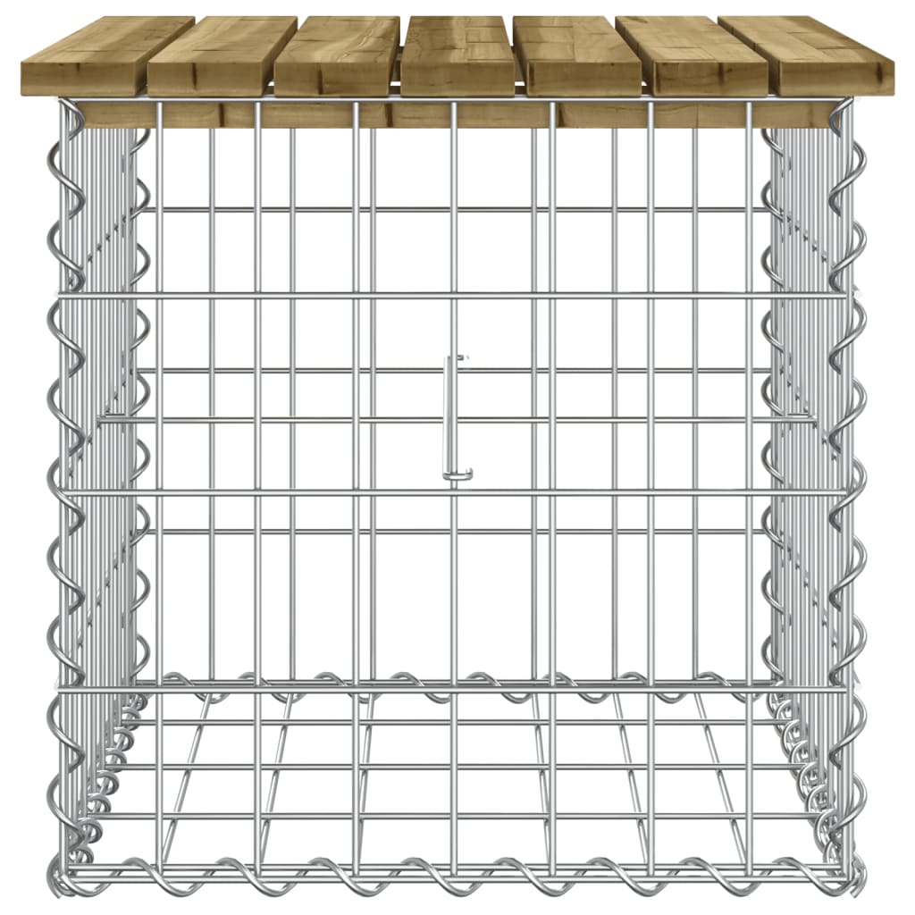 Gabion Garden Bench - Impregnated Pine Wood 43x44x42 cm
