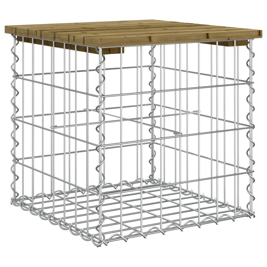 Gabion Garden Bench - Impregnated Pine Wood 43x44x42 cm