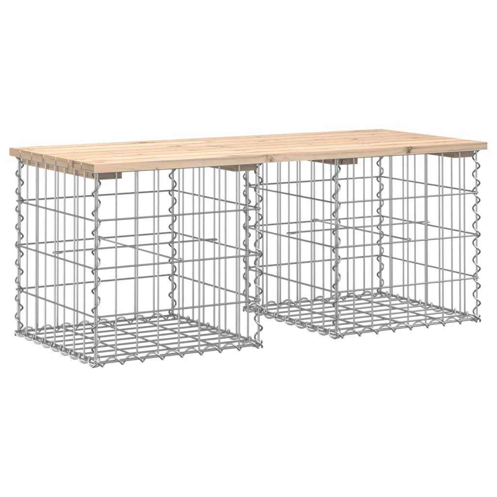 Solid Pine Wood Garden Bench Gabion Design 103x44x42 cm