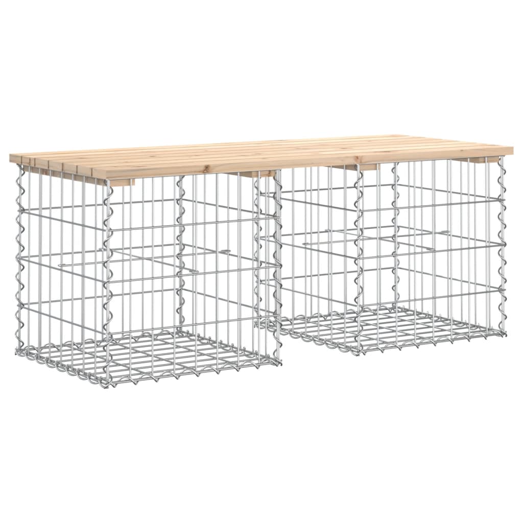 Solid Pine Wood Garden Bench Gabion Design 103x44x42 cm