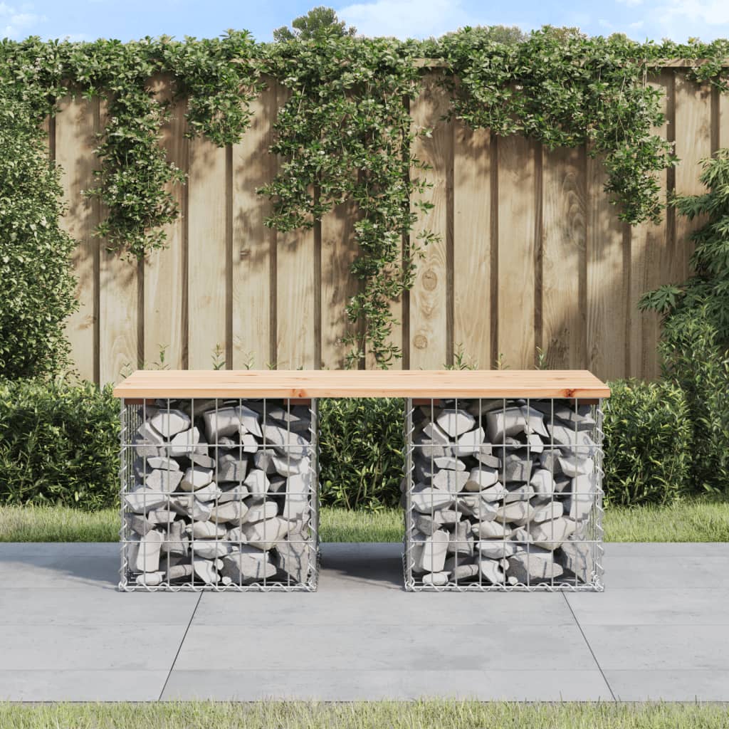 Solid Pine Wood Garden Bench Gabion Design 103x44x42 cm