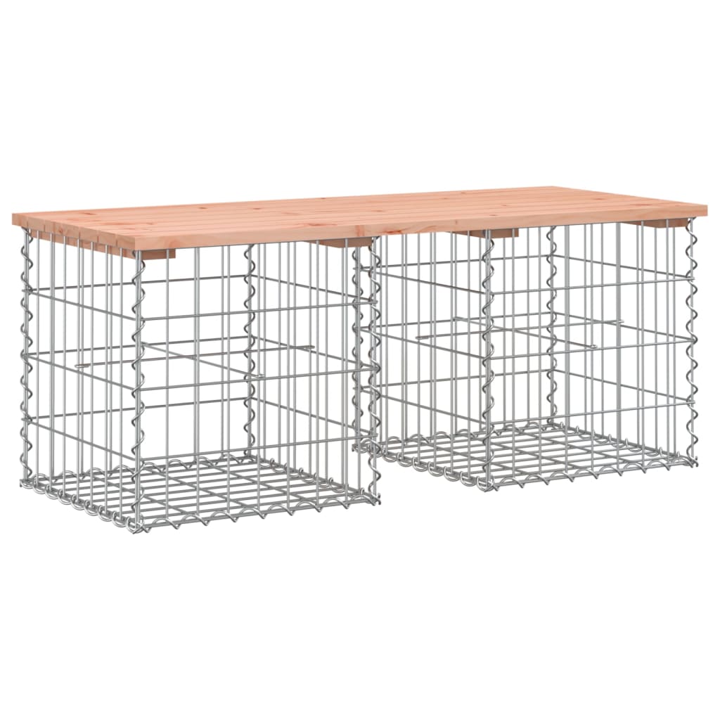 Solid Wood Garden Bench Gabion - Douglas, 103x44x42 cm