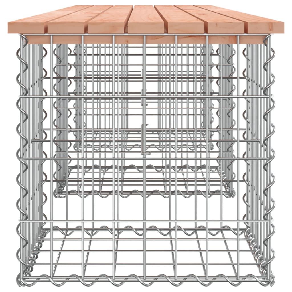 Solid Wood Douglas Garden Bench Gabion 203x44x42 cm