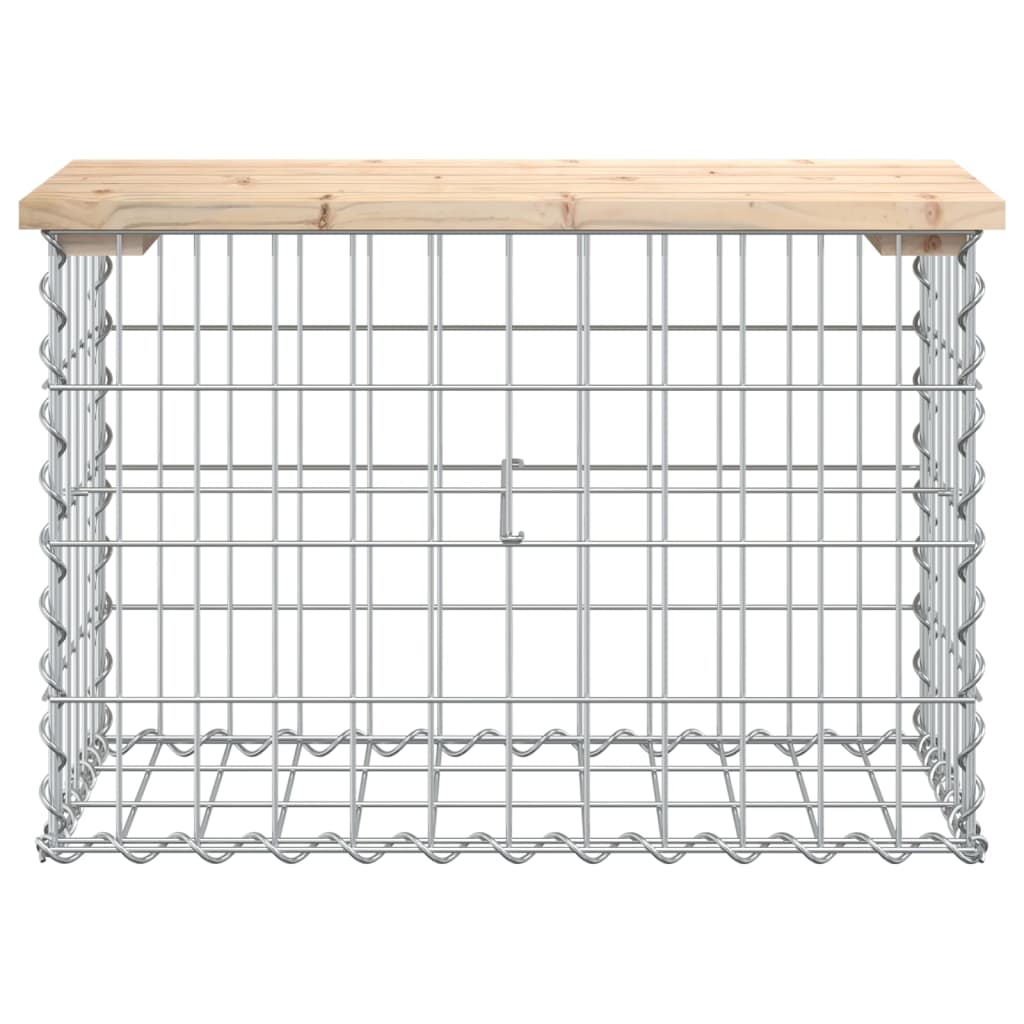 Gabion Garden Bench 63x31.5x42 cm in Solid Pine Wood